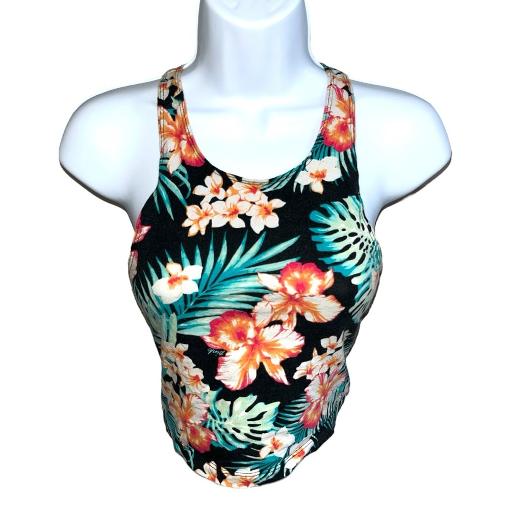 Women's Victoria's Secret Multi-Color Floral Tank Crop Top - XS